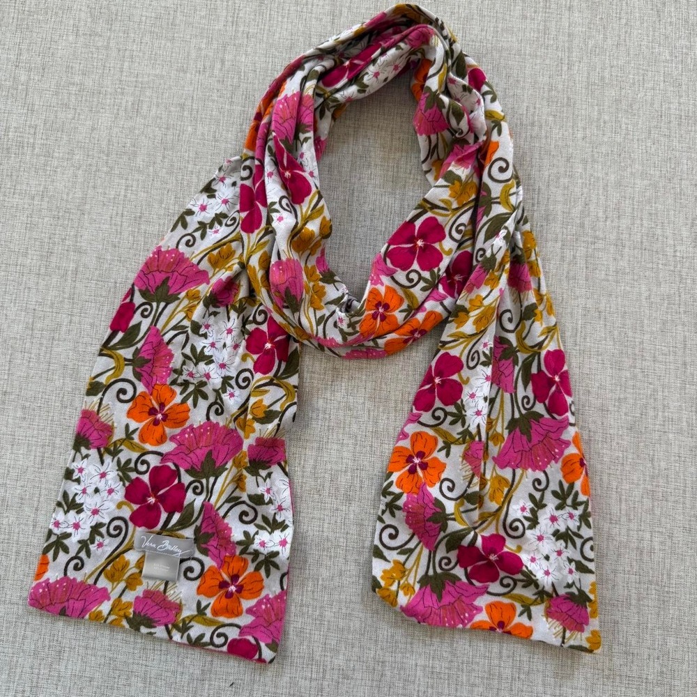 Vera Bradley Floral Knit Scarf dopamine bright floral maximalist 70s inspired